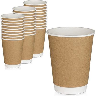 Ресторан принимает прочь 500ml устранимые бумажные чашки Kraft Брауна воды стена двойника изолировала для того чтобы пойти кофейные чашки