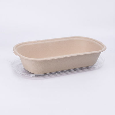 Коробка багассы пищевого контейнера салата прямоугольных устранимых бумажных плошек для супа 1300ml сыра Biodegradable с крышкой крышки