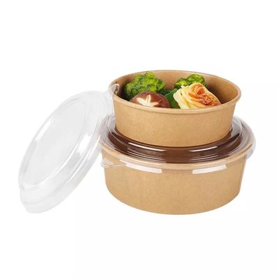 PE выровняло устранимую салатницу 850ml Kraft бумажную Compostable для того чтобы пойти салат пищевого контейнера упаковывая горячие пищевые контейнеры