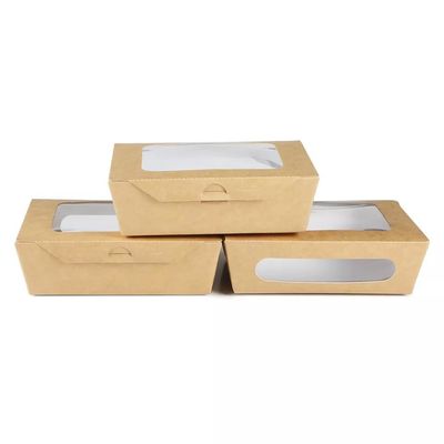Прозрачное на вынос коробки для завтрака фаст-фуда фруктового салата Kraft окна бумажное Recyclable