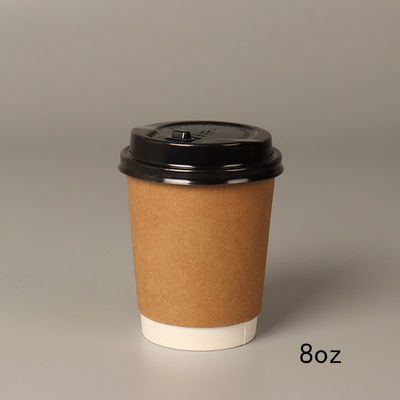 горячие 8oz 14oz 16oz устранимые бумажные/холодные кофейные чашки с черной крышкой PP