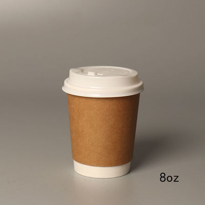 Высококачественные Degradable кофейные чашки 8oz 14oz 16oz Kraft бумажные с крышками