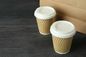 Различный размер Kraft струится бумажные кофейные чашки подгонял логотип для горячий выпивать