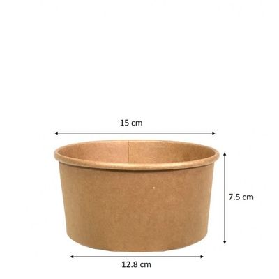 Устойчивые 1000ML 32OZ принимают прочь салатницам бумажного контейнера устранимый шар круга бумаги Kraft